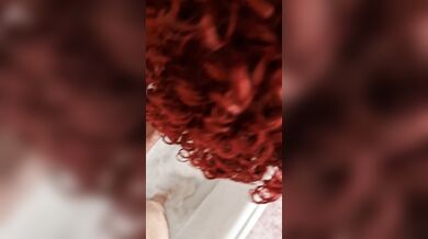 The mature sucks it with lust in the bathroom and thrusts deep into the xxl dildo