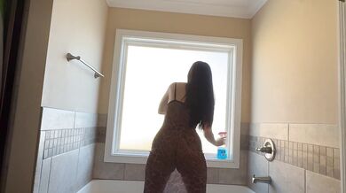 Cleaning Bathroom In Transparent Dress!