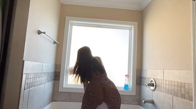 Cleaning Bathroom In Transparent Dress!