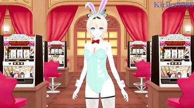 Kazama Iroha (Bunny Girl) and I have intense sex in the casino. - Hololive VTuber Hentai