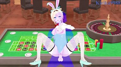 Kazama Iroha (Bunny Girl) and I have intense sex in the casino. - Hololive VTuber Hentai