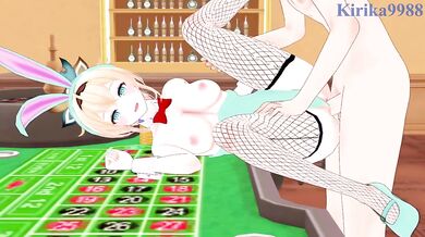 Kazama Iroha (Bunny Girl) and I have intense sex in the casino. - Hololive VTuber Hentai