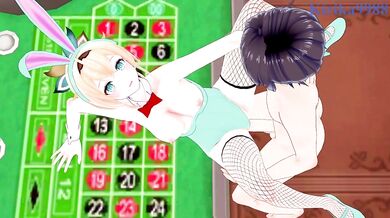 Kazama Iroha (Bunny Girl) and I have intense sex in the casino. - Hololive VTuber Hentai