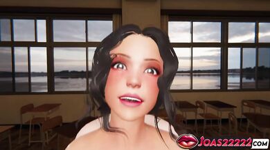 Selena Group Classroom 3D Hentai – Double BJ Handjob, Cowgirl DP & Lifting Double Creampie