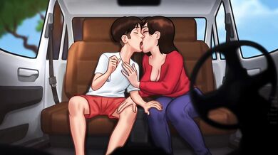 Sommertime saga | Sexy stepmom sucking my cock in the car