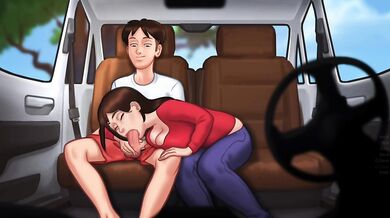 Sommertime saga | Sexy stepmom sucking my cock in the car
