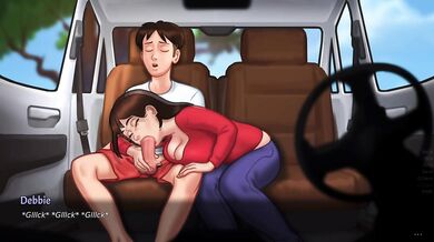 Sommertime saga | Sexy stepmom sucking my cock in the car