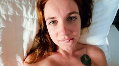 Big Tit Redhead Gets Daddy Creampie During Her Period – Dirty Talking To Camera How Much She Loves His Cock