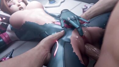 my hero academia overwatch juno (overwatch) barefoot 1girls ass brown hair cosplay lying on table uraraka ochako (cosplay)