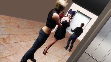 Nyotengu x Cloud Temptation in the Elevator Shared Version
