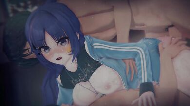 [Blue Archive] "Seminar Scandal" - Thicc Thigh Yuuka: POV Sandwich DP & Tied Up (4K/60FPS)