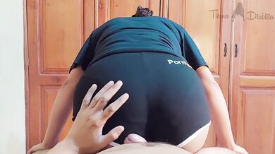 I rubbed his cock with my tight shorts and his cock started to drip