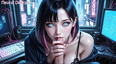 Futuristic Cyber Slut Fucked Hard in Neon Lights