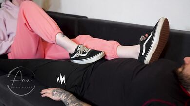 Sockjob footjob with vans sneakers and socks sniffing