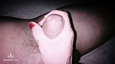 My wife gives a delicious handjob in close-up