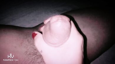 My wife gives a delicious handjob in close-up