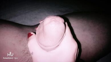 My wife gives a delicious handjob in close-up