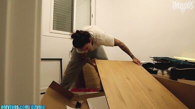 Letting the furniture assembly guy assemble my pussy / Angelssex