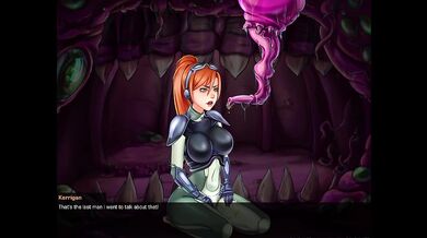 A redheaded girl feeds on the secretions