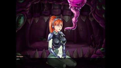 A redheaded girl feeds on the secretions