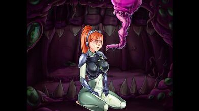 A redheaded girl feeds on the secretions