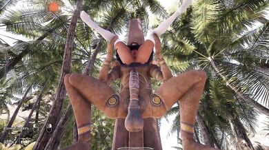 her ass is made for the huge cock of the awakened statue that rhythmically fucks her