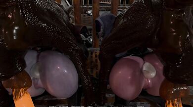 A crowd of hellish monsters fills the asses of girls who love thrills. 3D Hentai Game