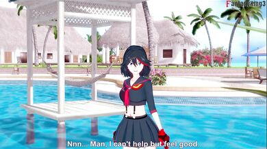Ryuko Matoi sex on the pool | Killlakill | Full & POV on patreon: Fantasyking3