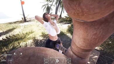 Lara's pussy was fucked by a huge, aroused statue, but now she has to test her anal hole.
