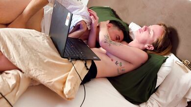 Daddy Gets Breastfed By Huge Boob Redhead While She Works On Computer – Adult Nursing Lactation Pt 2