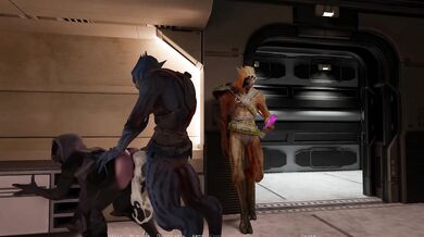 A quarian girl offered her ass to strangers so they could fill it with sperm.