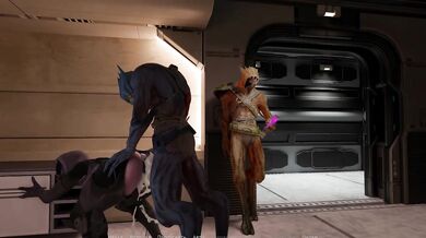 A quarian girl offered her ass to strangers so they could fill it with sperm.