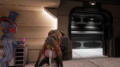 A quarian girl offered her ass to strangers so they could fill it with sperm.