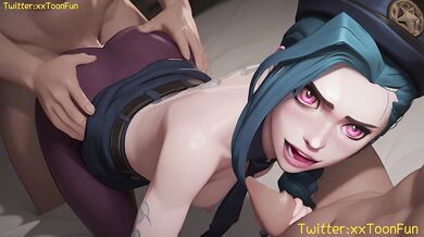 League Of Legends hentai Adult animation - Jinx Blow Job Hand Job Tits Job Hentai animation by xxtoonfun
