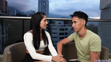 I visit my friend Ashley and her boyfriend secretly gives me an amateur fuck: I'm her Latina stepsister