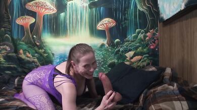 SluttyPeaches sucking and fucking my big fat dildo