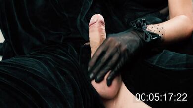 Wife Surprises Husband with Elegant Black Lace Gloves