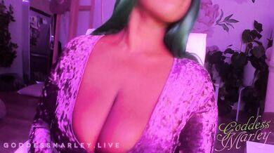 Curvaceous Smoke Show Shows Off In Velvet - Smoking Fetish, Cock Tease, Webcam - Goddess Marley