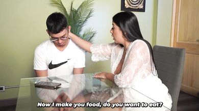 A busty stepmother finds out that her stepson has never had sex, so she wants to be his first