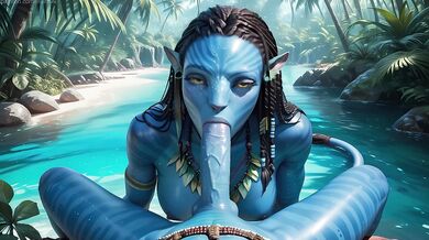 Neytiri footjob and sex in the forest