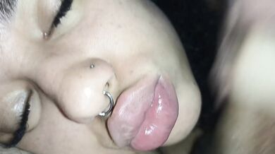 Cum face cum on my lips, creampie facial????