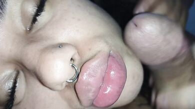 Cum face cum on my lips, creampie facial????
