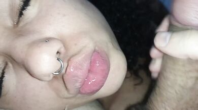 Cum face cum on my lips, creampie facial????