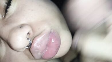 Cum face cum on my lips, creampie facial????