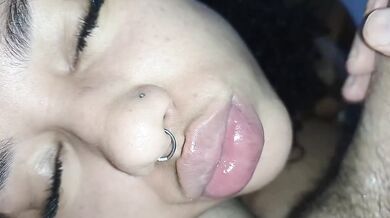 Cum face cum on my lips, creampie facial????