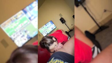 Amateur College Girl Wants To Fuck Instead Of Watching Football - Chloe Amour