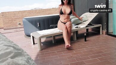 My Latina neighbor asks me for a massage in the sun—is she sure we can have sex here? Sofi Becker