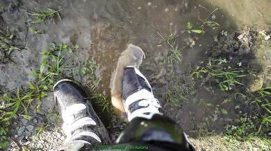 Bikers dirty lether suit and fox mx boots