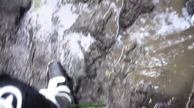 Bikers dirty lether suit and fox mx boots