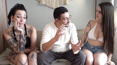 My stepmother catches my girlfriend and me with her lover (the janitor)